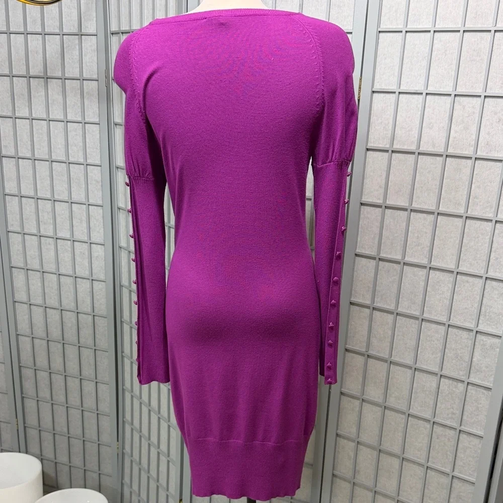 Tristan Fuchsia Long Sleeve Dress, Medium - Picture 2 of 10